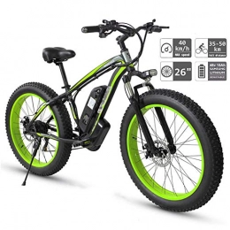 Jieer Electric Mountain Bike JIEER 48V 350W Electric Mountain Bike 26Inch Fat Tire E-Bike 21 Speed Gear Three Working Modes Beach Cruiser Men's Sports Mountain Bike Full Suspension-Green