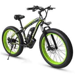 Jieer Electric Mountain Bike JIEER Electric Off-Road Bikes 26" Fat Tire E-Bike 350W Brushless Motor 48V Adults Electric Mountain Bike 21 Speed Dual Disc Brakes, Aluminum Alloy Bicycles All Terrain for Men''s-Green