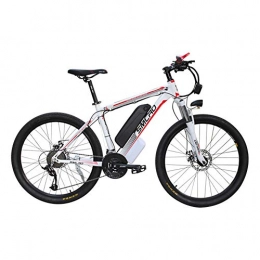 KT Mall Bike KT Mall 26'' Electric Mountain Bike Brushless Gear Motor Large Capacity (48V 350W 10Ah) 35 Miles Range And Dual Disc Brakes Alloy Electric Bicycle, white red