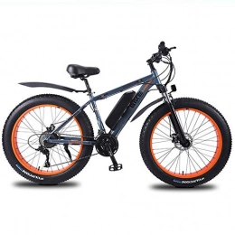 KT Mall Bike KT Mall 26 in Fat Tire Electric Bike for Adults 350W Mountain E-Bike with 36V Removable Lithium Battery and 27 Speed Gear Shift Kit Three Working Modes Maximum Load 330Lb, Gray Orange, 10AH