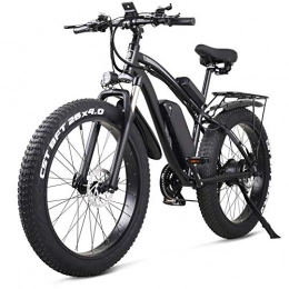KT Mall Bike KT Mall 26 Inch Electric Bike Mountain E-bike 21 Speed 48v Lithium Battery 4.0 Off-road 1000w Back Seat Electric Mountain Bike Bicycle for Adult, Black