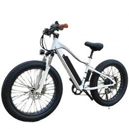 KT Mall Bike KT Mall Electric Bicycle Wide Fat Tire Variable Speed Lithium Battery Snowmobile Mountain Outdoor Sports Aluminum Alloy Car, White, 26x17