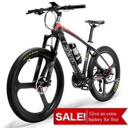 LANKELEISI Electric Mountain Bike LANKELEISI S600 Super-Light 18kg Carbon Fiber Mountain Bike PAS Electric Bicycle with Shimano Altus Hydraulic Brake (Black&red)