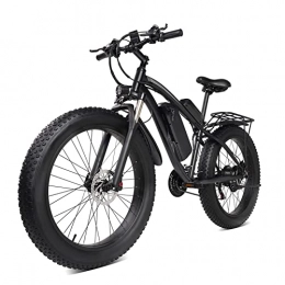 LIU Electric Mountain Bike Liu Electric Bike 1000W for Adults 26 Inch Fat Tire Electric Bike Aluminum Alloy Outdoor Beach Mountain Bike Snow Bicycle Cycling (Color : Black)