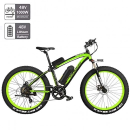 Nbrand Electric Mountain Bike Nbrand 26 Inch Electric Fat Bike Snow Bike, 26 * 4.0 Fat Tire Mountain Bike, Lockable Suspension Fork, 3 Riding Modes (Green, 1000W 17Ah)