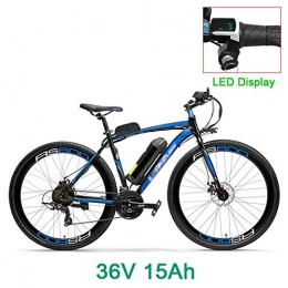 PHASFBJ Bike PHASFBJ Electric Mountain Bike, 26 inch Wheel Electric Bike 36V 20Ah 300W Electric Bicycle for Adults 700C Road Bicycle Both Disc Brake 21 Speed Shifter City Bike, Blue, 15ah