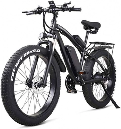 RDJM Electric Mountain Bike RDJM Ebikes, 26 Inch Electric Bike Mountain E-bike 21 Speed 48v Lithium Battery 4.0 Off-road 1000w Back Seat Electric Mountain Bike Bicycle for Adult, Blue (Color : Black)