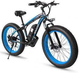 RDJM Electric Mountain Bike RDJM Ebikes 26Inch Fat Tire E-Bike Electric Bicycles for Adults, 500W Aluminum Alloy All Terrain E-Bike Removable 48V / 15Ah Lithium-Ion Battery Mountain Bike for Outdoor Travel Commute (Color : Blue)