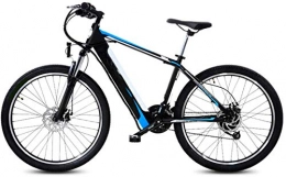 RDJM Electric Mountain Bike RDJM Ebikes, Mountain Off-Road Electric Bicycle, 27 Speed 400W 26 Inches Adults Travel Ebike 48V Hidden Removable Battery Dual Disc Brakes with Back Seat (Color : Blue)
