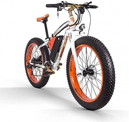 RICH BIT Bike RICH BIT 26-Inch Electric Bicycle 1000W 48V Brushless Motor Exercise Bike, Removable 17Ah Lithium Battery Mountain Bike Mechanical Disc Brake (Orange -White)