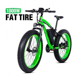 Shengmilo Electric Mountain Bike Shengmilo 1000W Motor 26 Inch Mountain E- Bike, Electric Bicycle, 4 inch Fat Tire (GREEN)