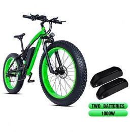 Shengmilo Bike Shengmilo 1000W Motor 26 Inch Mountain E- Bike, Electric Bicycle, 4 inch Fat Tire, SHIAMANO 21 Variable Speed, XOD Hydraulic Disc Brake(GREEN)