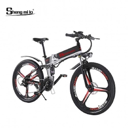 Shengmilo Electric Mountain Bike Shengmilo M80 350w Electric Mountain Bike, 26 Inch Folding E-bike, 48V 13Ah Full Suspension and Shimano 21 Speed