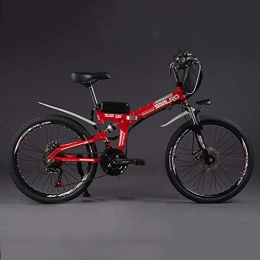 SZPDD Electric Mountain Bike SZPDD Mountain Bike Electric Bicycle 36V350W 8Ah Powerful Electric Fat Bike Lithium Battery Off Road Bike, Red, 26inch