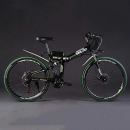 SZPDD Mountain Bike Electric Bicycle 48V350W 10Ah Powerful Electric Fat Bike Lithium Battery Off Road Bike,BlackGreen,26inches