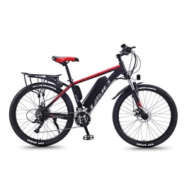 TANCEQI Electric Mountain Bike TANCEQI Adult Fat Tire Electric Mountain Bike, 350W Snow Bicycle, 26Inch E-Bike 21 Speeds Beach Cruiser Sports Mountain Bikes Full Suspension, Lightweight Aluminum Alloy Frame, Red