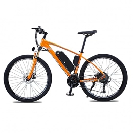 TERLEIA Bike TERLEIA Electric Bike Double Disc Brakes Professional 27 Speed Gears Variable Speed E-Bike 27.5" Electric Mountain Bike for Adults 500W Motor Removable Lithium Battery, Orange, 48V 13Ah