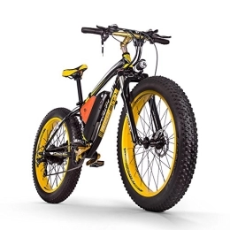 cysum Electric Mountain Bike TOP012 Electric Bike 26'' FAT Ebike Electric Montain Bike Adult Man Woman 48V 17AH Battery Shimano 7 Speed Disc Brake (yellow)