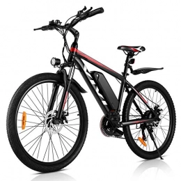 Vivi Electric Mountain Bike Vivi 350w Electric Bike 26 Inches Mountain Bike 36v 10.4ah Removable Battery 32km / H 21-Speed Adult Electric Bike (RED)