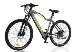 Westhill Electric Mountain Bike Westhill Phantom Electric Mountain Bike | Concealed Integrated Battery - Grey & Yellow (Phantom (10.4Ah Battery))