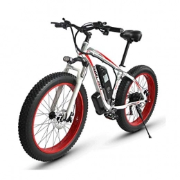 AIAI Electric Mountain Bike XF800 26inch Fat Tire Electric Bike 1000W 48V Snow E-Bike Shimano 7 Speeds Beach Cruiser Mens Women Mountain e-Bike Pedal Assist, Lithium Battery Hydraulic Disc Brakes