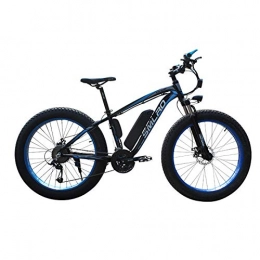 xianhongdaye Electric Mountain Bike xianhongdaye 26-inch fat tire electric bike equipped with electromagnetic brake 48V10AH lithium battery 350W high-power high-speed brushless bicycle-blue