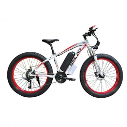 xianhongdaye Electric Mountain Bike xianhongdaye 26-inch fat tire electric bike equipped with electromagnetic brake 48V10AH lithium battery 350W high-power high-speed brushless bicycle-red