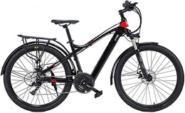 XINHUI Electric Mountain Bike XINHUI Electric Snow Bike, Mountain Bike 21-Speed E Bike 27.5 Inch Stylish Aluminum Alloy Light Hybrid Bike, Black