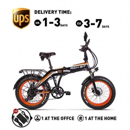 XJC Electric Mountain Bike XJC RICH BIT RT016 500W motor electric bicycle built-in 48V*8Ah lithium battery 20-inch mechanical disc brake e-bike Shimano 7-speed own taillight (Orange)