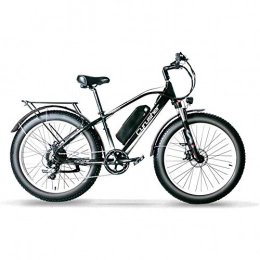 YSNJG Bike YSNJG 26 Inch Wheel All Terrain Fat Electric Bicycle Aluminum Bike 48V 13AH Lithium Battery Snow Bike 7 Speed Line pull oil brake (Black)