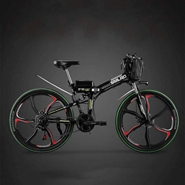 YUNYIHUI Bike YUNYIHUI E-Bike Mtb Mountain Bike E Bike Vintage 26 Inch Folding E-Bike Three Working Modes With 12Ah Lithium Battery Disc Brakes Commuter Bike, Black-Three knife wheel