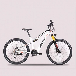 ZDK Bike ZDK 27.5 inch electric soft tail off-road bike hidden lithium battery electric mountain bike air shock 27 speed, Gray yellow, 9S