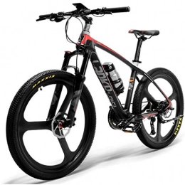 ZJGZDCP Electric Mountain Bike ZJGZDCP 26'' Electric Bike Carbon Fiber Frame 240W Mountain Bike Torque Sensor System Oil and Gas Lockable Suspension Fork (Color : Red)