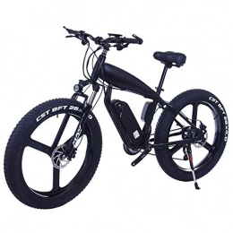 ZJGZDCP Bike ZJGZDCP 26 Inch 21 / 24 / 27 Speed Electric Mountain Bikes With 4.0" Fat Snow Bicycles Dual Disc Brakes Brakes Beach Cruiser Mens Sports E-bikes (Color : 15Ah, Size : Black-B)