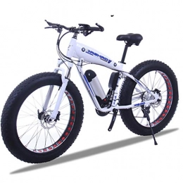 ZJGZDCP Bike ZJGZDCP 26Inch Fat Tire Electric Bike 48V 15Ah Snow E-Bike 21 / 24 / 27 / 30 Speeds Beach Cruiser Mens Women Mountain Electric Bikes with Disc Brake (Color : 10Ah, Size : White)