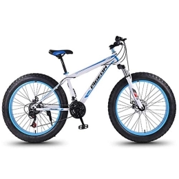 WJSW Fat Tyre Mountain Bike 24 Speed Mountain Bikes, 27.5 Inch Fat Tire Mountain Trail Bike, High-carbon Steel Frame, Men's Womens All Terrain Mountain Bike with Dual Disc Brake, White