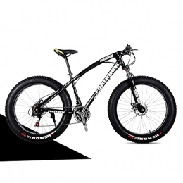 SHUI Bike 24inch Fat Tire Mountain Bike, 7 / 21 / 24 / 27 / 30 Speed MTB, High Carbon Steel Frame, Stable Disc Brake, Bold Shock Absorber Fork, Front Suspension Anti-Slip Bikes Black-7sp