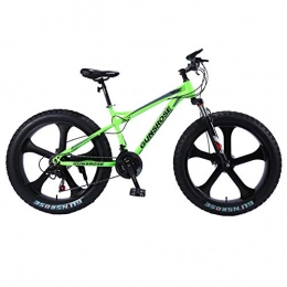 cuzona Bike 26 inch fat bike 5 knife wheel High carbon steel adult fat tire mountain bikes 4 0 big wheel bicycles Beach cruiser snow bicycle-green_26inch_7_speed