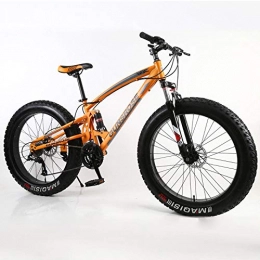 peipei Bike 4.0 fat bike Mountain bike Double disc brake beach bicycle snow bike light high carbon steel 24 / 26 inch mountain bicycle-24 inch yellow_24 speed_Spain