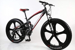 cuzona Bike 4 0 fat tire mountain bike 26 inch mountain bicycle high carbon steel fat bike beach snow bicycle 7 / 21 / 24 / 27 speed bike-26_inch_black_red_27speed