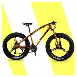 ACDRX Bike ACDRX Fat Tire Bike 26 Inch 24 Speeds, All-Terrain Mountain Bikes Front Suspension Double Disc Brake, High Carbon Steel Bike, Outdoor Beach Bikes 3 Spoke, For Men Women Universal, gold