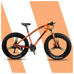 ACDRX Fat Tyre Mountain Bike ACDRX Fat Tire Bike, Mountain Bikes, All-Terrain, 26 Inch 24 Speeds, Front Suspension, Double Disc Brake, High Carbon Steel, Bike, Outdoor, Beach, Bikes, 3 Spoke, For Men Women Universal, orange