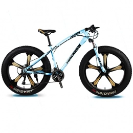 AJMINI Bike AJMINI Adult Mountain Bike 26-inch Beach Snow Fat Bike Mountain Cross-country Steel Ultra-wide Tire Sports Bike 21-30speed Low-speed Racing Student Bike High-carbon (Size : 30-speed)