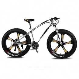 AJMINI Bike AJMINI Mountain Bike Adult 26-inch High-carbon Beach Snow Fat Bike Mountain Cross-country Steel Ultra-wide Tire Sports Bike 21-30speed Low-speed Racing Student Bike (Size : 27-speed)