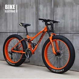 ANGEELEE Bike ANGEELEE Bicycle 26 inch MTB Top Fat Wheel Motorbike / Fat Bike / Fat Tire Mountain Bike Beach Cruiser Snow Bike Big Tire Bicycle 21 Speed Fat Bikes for Adults Orange 26IN-24IN_Orange