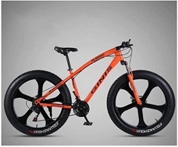 Aoyo Bike Aoyo Mountain Bikes, Bike, Adult, Mountain Bike, 26 Inch 21 Speeds, Fat Tire, Bike, Front Suspension, Double Disc Brake, Bicycles, High Carbon Steel, Black 5 Spoke, Outroad, Mtb, (Color : Orange)