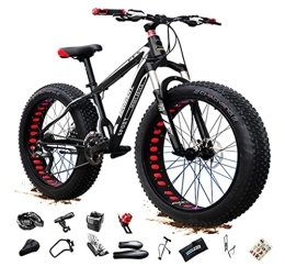 ASEDF Fat Tyre Mountain Bike ASEDF Mountain Bike, 26 Inch Mountain Bike, MTB Fatbike, Adults, Fat Tyre, Mountain Trail Bike, 27 / 30 Speed Bike, Double Full Suspension, Double Disc Brake, Orange / Cya 26-30 Speed