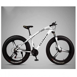 AZYQ Fat Tyre Mountain Bike AZYQ 26 inch Mountain Bicycle, High-Carbon Steel Frame Fat Tire Mountain Trail Bike, Men's Womens Hardtail Mountain Bike with Dual Disc Brake, Green, 27 Speed Spoke, White, 30 Speed Spoke