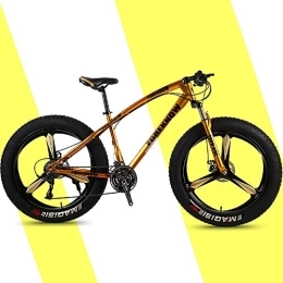 Bananaww Fat Tyre Mountain Bike Bananaww 20 / 24 / 26 Inch Wheels Mountain Bikes, Adult Fat Tire Mountain Trail Bike, Mens Fat Tire Mountain Bicycles, 7 / 21 / 24 / 27 / 30 Speed Bicycle, High-carbon Steel Frame Dual Suspension