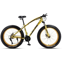 Bananaww Fat Tyre Mountain Bike Bananaww 24 / 26 Inch Mountain Bikes, Adult Fat Tire Mountain Trail Bike, 7 / 21 / 24 / 27 / 30 Speed Bicycle, High-carbon Steel Frame Dual Full Suspension Dual Disc Brake, Hardtail Mountain Bikes